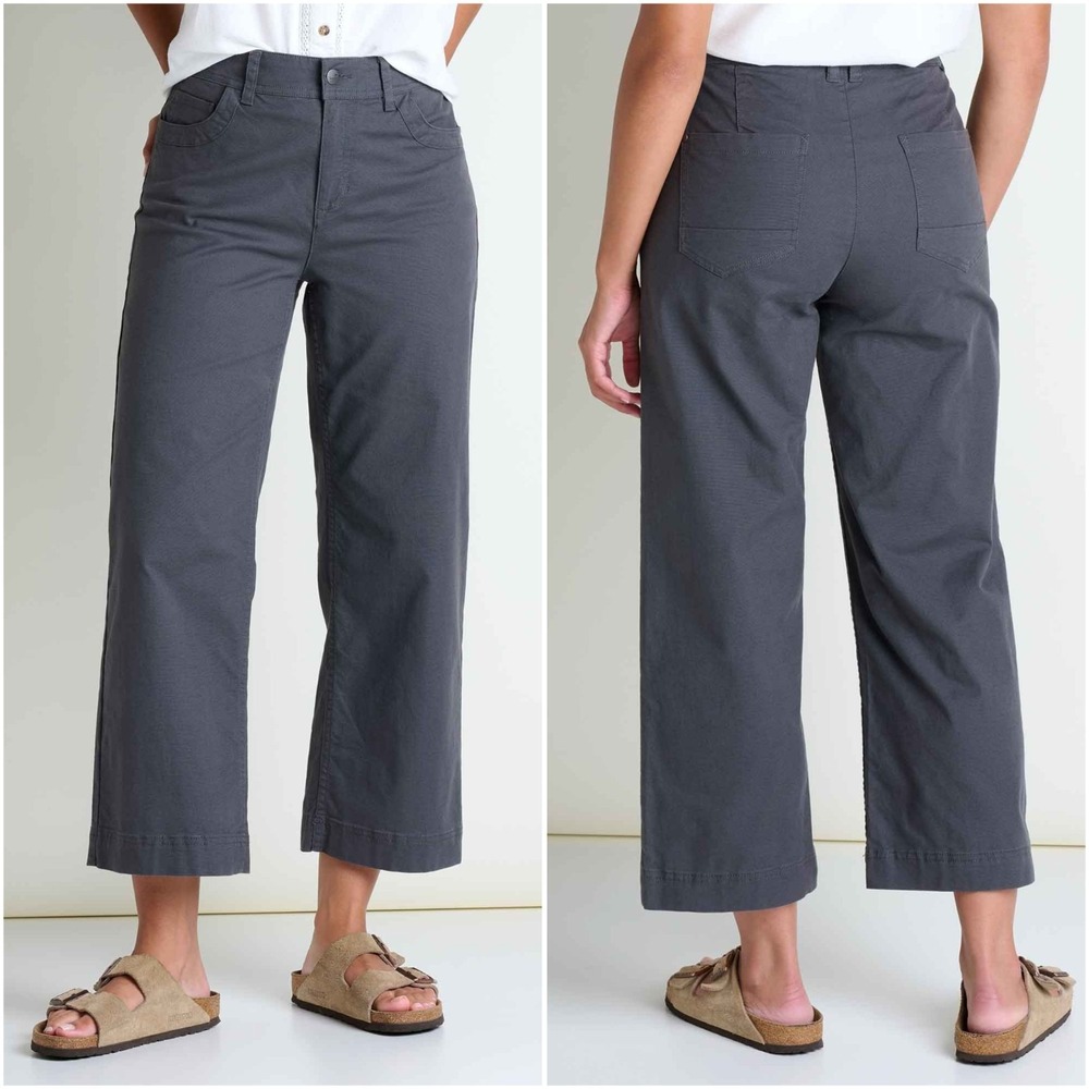 NWT Toad & Co Earthworks Wide Leg Crop Pant - Soot SIZE 6